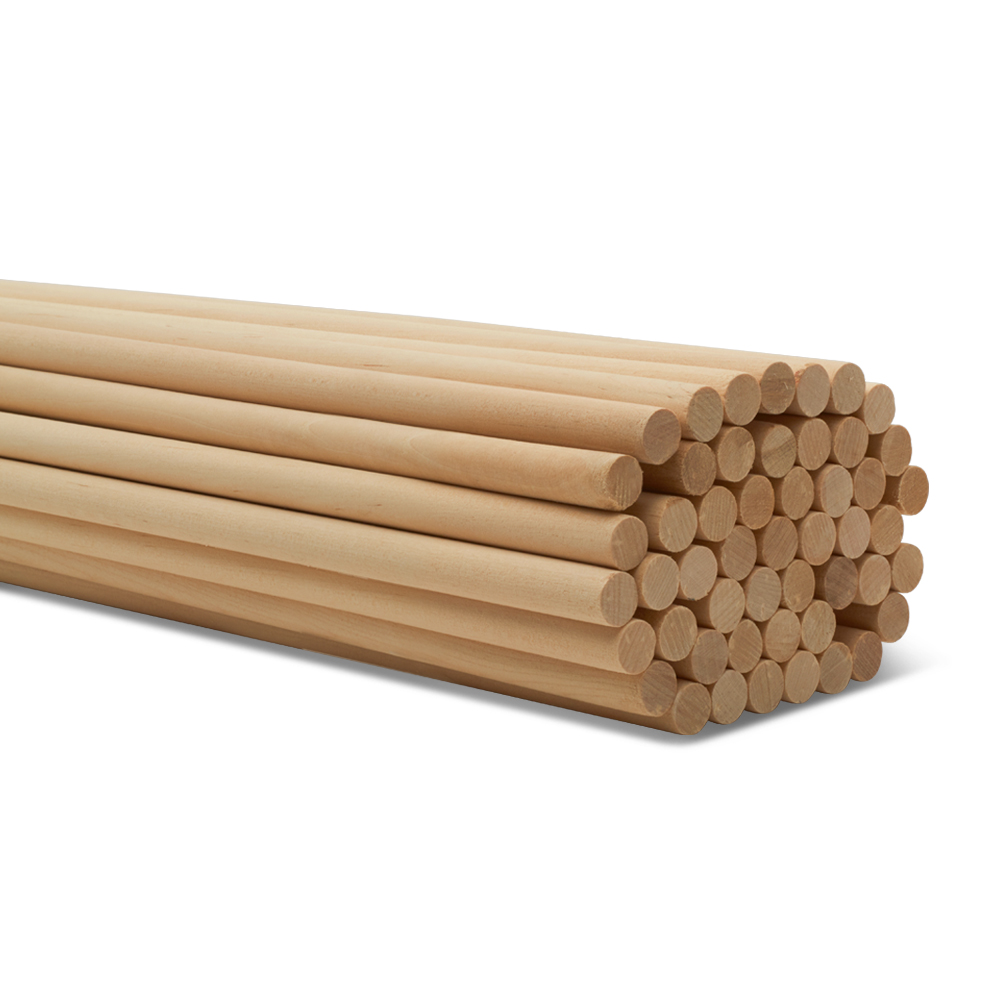 Wooden Dowel Rods 1/2 inch Thick, Multiple Lengths Available Available,  Unfinished Sticks Crafts & DIY, Woodpeckers